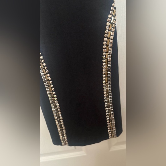 NWOT Women’s BEBE Black Studded Embellished Racerback Dress Cocktail Party M. - Picture 3 of 5